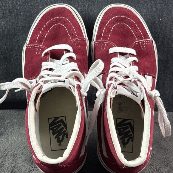 Vans Sk8-Hi Shoes Maroon W 7.5 Mens 6 US Canvas Casual High Top Skater Sneakers - Picture 7 of 9